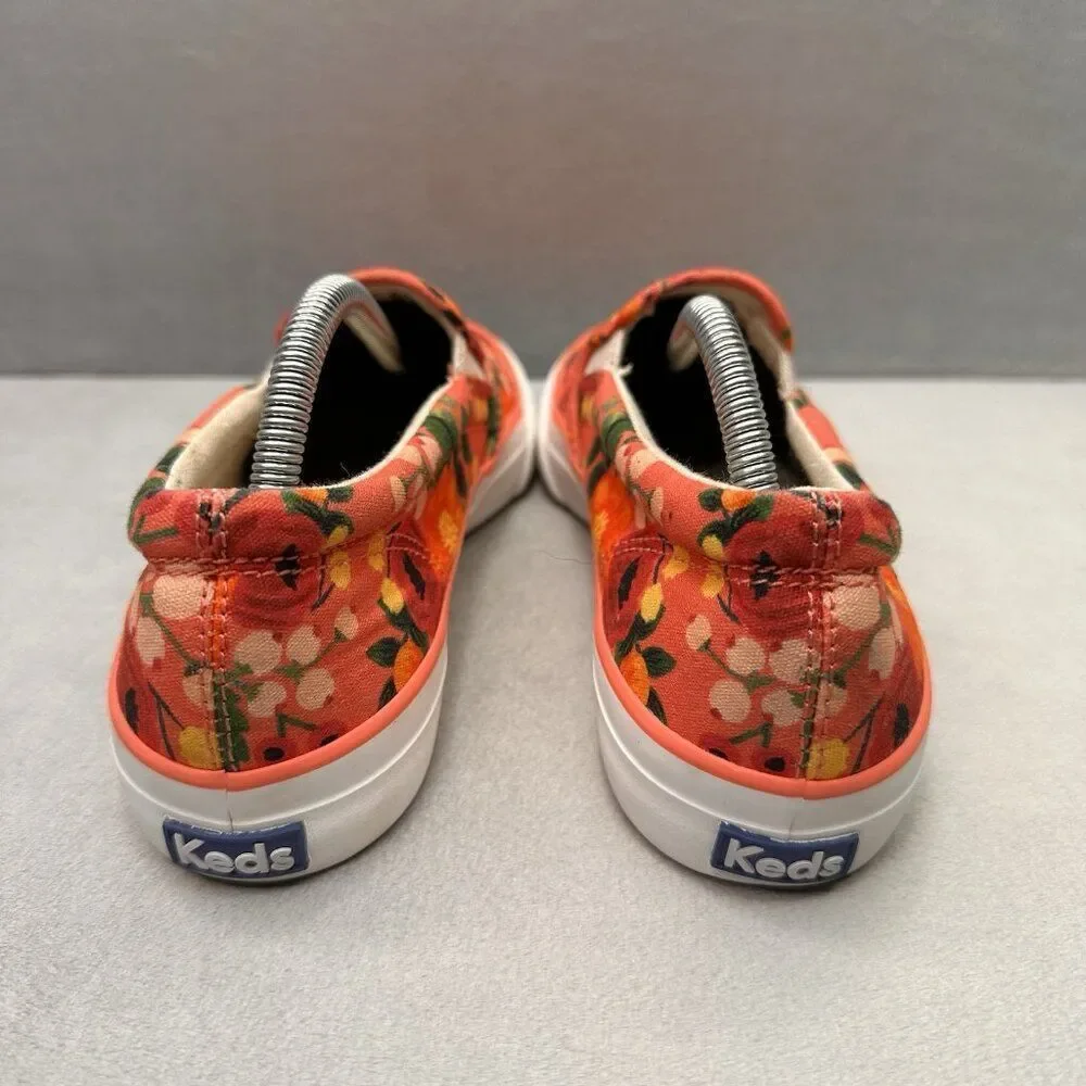 Womens Size 7 Keds x Rifle Paper‎ Co Anchor Shoes Floral Pink Floral Slip-On